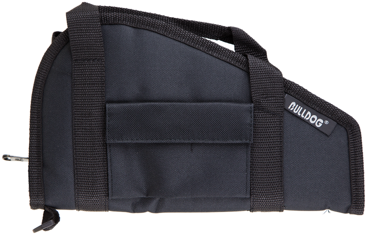 Bulldog BD600 Pistol RugSmall Size made of Water-Resistant Nylon with Black Finish, Velcro Accessory Pocket, Thick 1.75" Soft Padding & Full-Length Zipper 12"x 6" Interior Dimensions