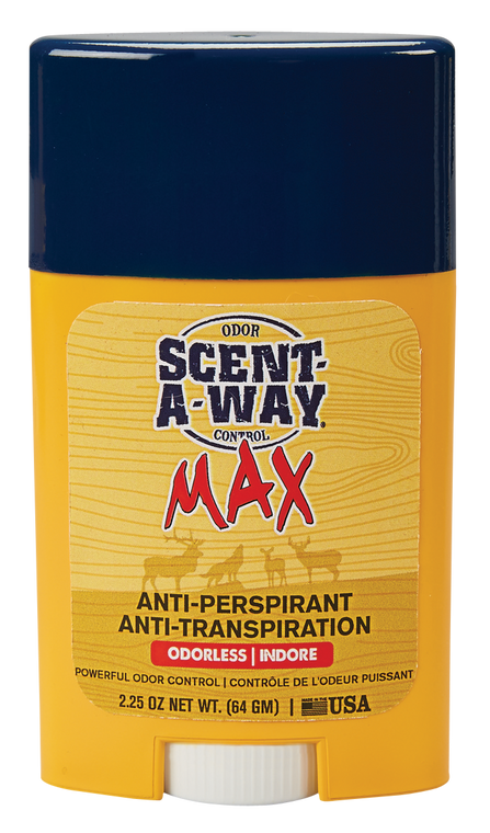 Scent-A-Way 07739 Max Antiperspirant Odor Eliminator Odorless Scent 2.25 oz Stick