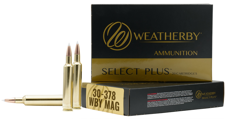 Weatherby Select Plus Ammunition 30-378 Weatherby Magnum 180 Grain Barnes TTSX Polymer Tipped Spitzer Lead-Free 20RD