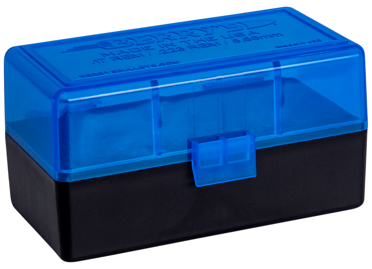 Berrys 44661 405 Ammo Box 223 Rem,5.56x45mm NATO 50rd Blue Lid w/Black Bottom