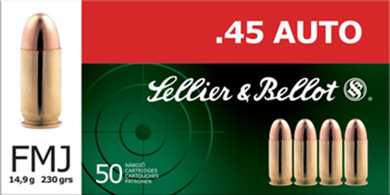 Sellier & Bellot Ammunition 45 ACP 230 Grain Full Metal Jacket