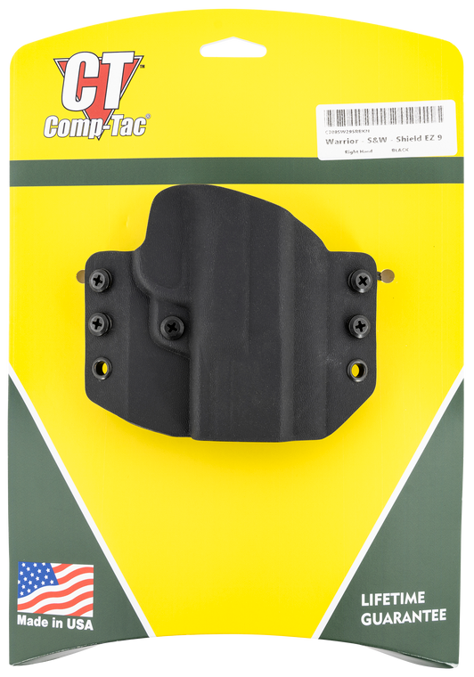 Comp-Tac C708SW295RBKN WarriorOWB Black Kydex Belt Loop Fits S&W M&P 9EZ Right Hand