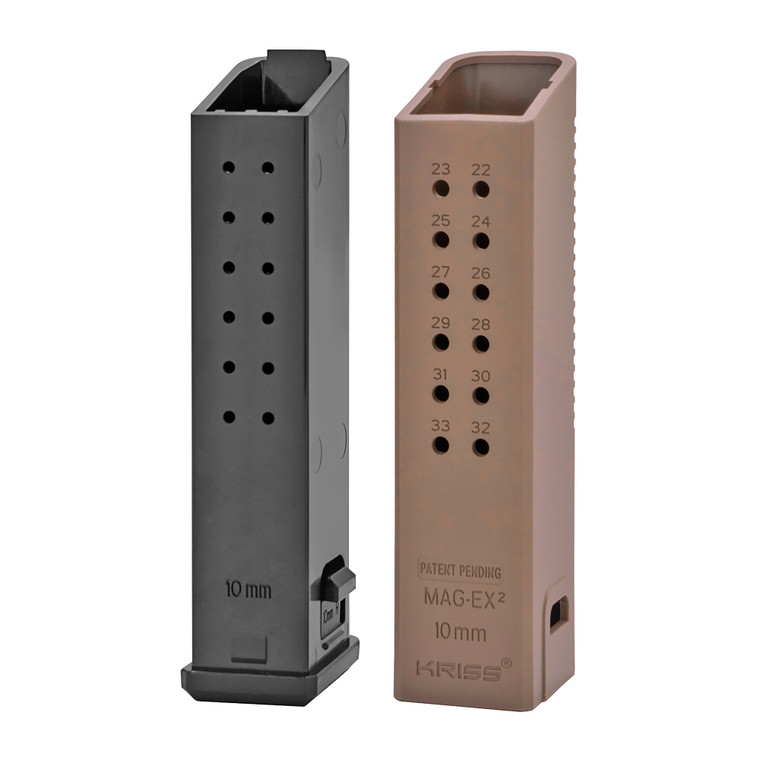 KRISS USA, Inc Magazine Extension, 10MM, +18 Rounds, FDE, Fits Kriss VECTOR, 3 Pack KVA-MX2K10FD01 