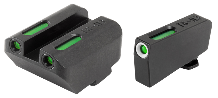 TRUGLO TFX Sight Set Suppressor Height Glock 20, 21, 25, 29, 30, 31, 32, 37, 40, 41 Tritium / Fiber Optic Green with White Front Dot Outline