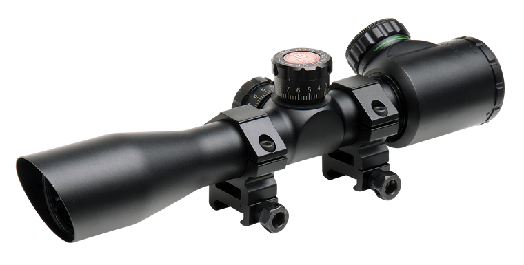 Truglo 4x32 Tru-Brite Xtreme Tactical Riflescope Matte, Illuminated Mil-Dot, w/ Rings