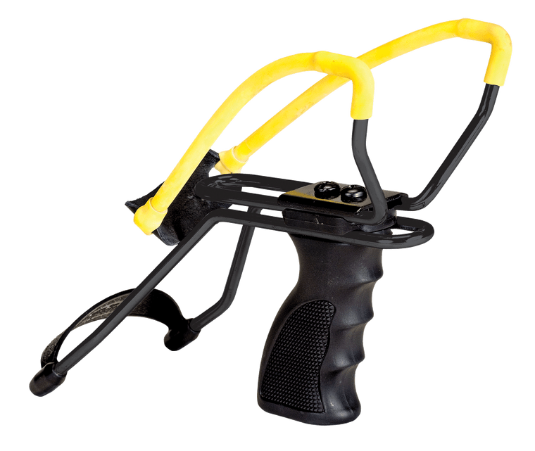 Daisy P51 P51 Slingshot w/ Pistol Grip Yellow Steel Frame Black Molded Sure-Grip w/Wrist Support Handle