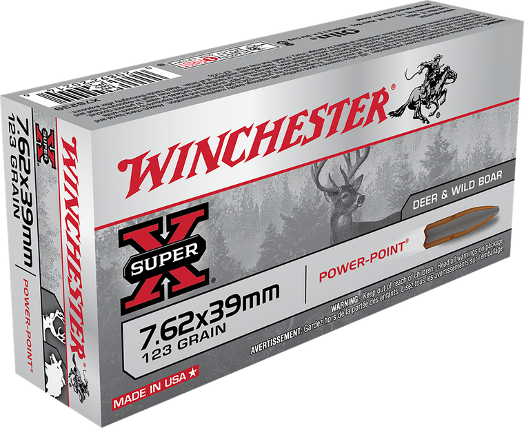 Winchester Ammo X76239 Super X7.62x39mm 123 gr 2365 fps Power-Point (PP) 20 Bx/10 Cs