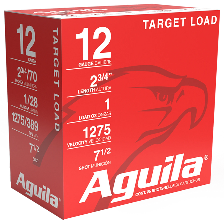Aguila 1CHB1347 Target Load Competition 12 Gauge 2.75" 1 1/8 oz 7.5 Shot 25 Per Box/ 10 Cs