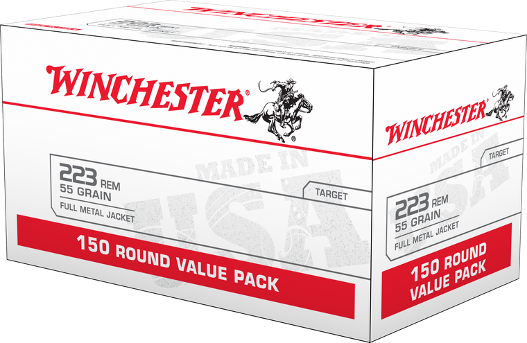 Winchester Ammo W223150 USA223 Rem 55 gr 3240 fps FMJ150 Bx/4 Cs (Value Pack)