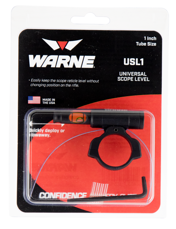 Warne USL1 Universal Scope Level 1" Tube Diameter Universal Aluminum Black