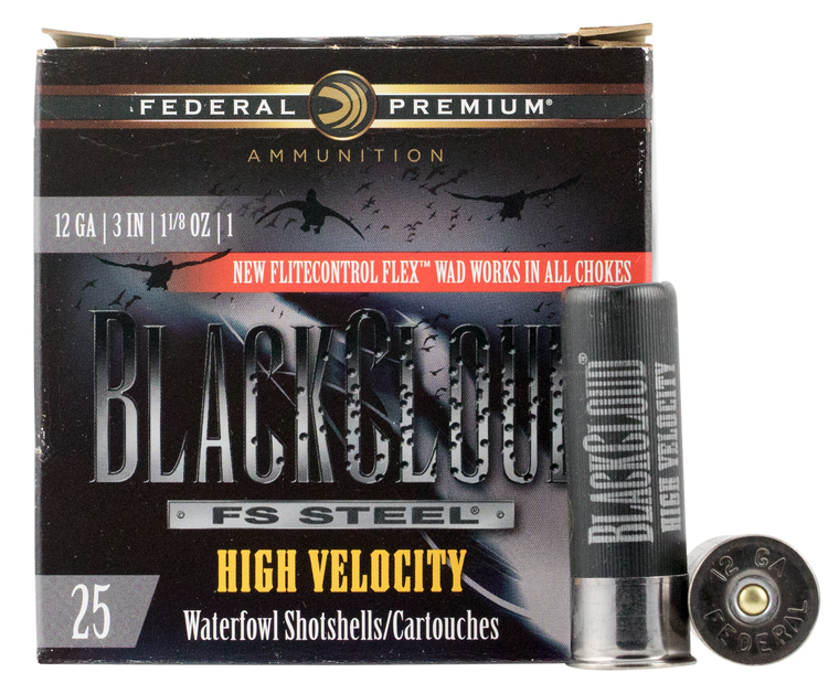 Federal PWBX1431 Premium Black Cloud FS High Velocity 12 Gauge 3" 1 1/8 oz 1635 fps 1 Shot 25ea 