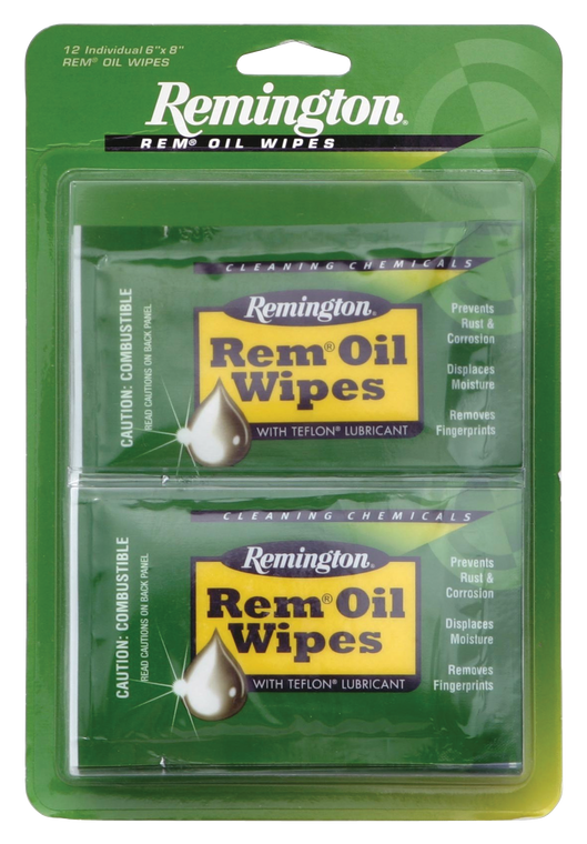 Remington Accessories 18411 Rem OilCleans/Lubricates/Protects Single Pack Wipes 12 Per Pack