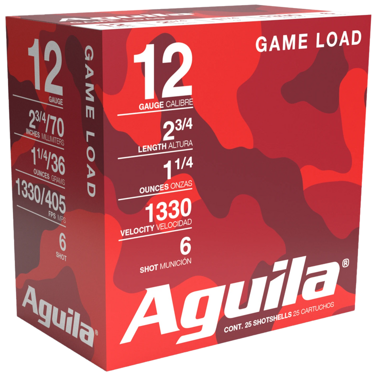 Aguila 1CHB1206 Birdshot High Velocity 12 Gauge 2.75" 1 1/4 oz 6 Shot 25 Per Box/ 10 Cs