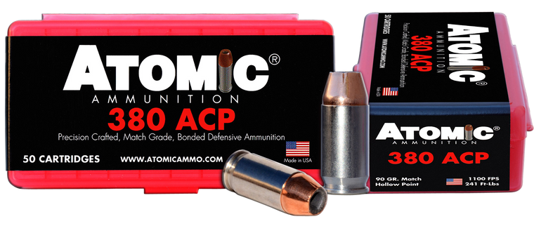 Atomic Ammunition 00414 Pistol Precision Craft 380 ACP 90 gr Hollow Point (HP) 50rd Bx