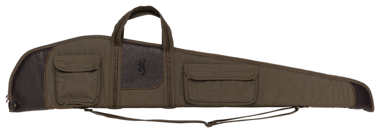 Browning 1415048448 Laredo50" Olive Cotton Canvas with Brown Leather Trim, YKK Zipper, Foam Padding, Padded Carry Handle & 2 Side Pockets