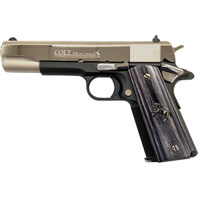 Colt 1911 JAL Dark Horse 38 Super 5" 8rd Nickel/Black - O1911C-38-JAL