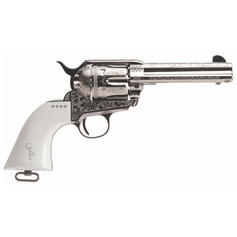 Cimarron Firearms Copietta Frontier 45Lc 4.75 Nickel Laser