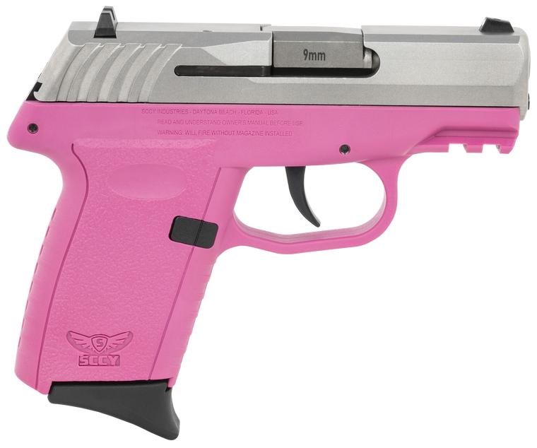 SCCY CPX-2 Gen 3 9mm Pistol 3.1" Barrel 3 Dot Sights Pink Silver - CPX2TTPKG3