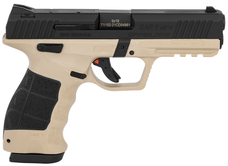 SAR USA SAR9 Mete Safari 9mm Pistol Tan/Black - SAR9METESABL