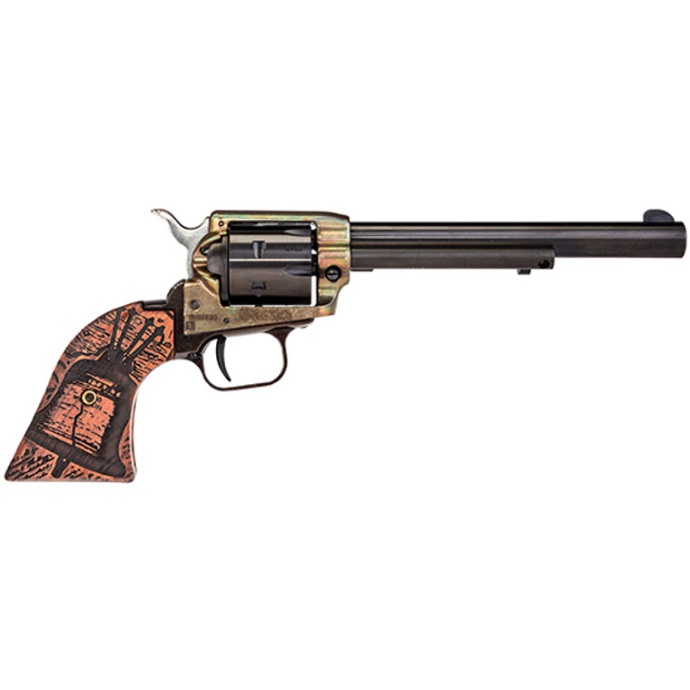 Heritage Rough Rider 6.5" .22LR Revolver Wood Engraved Liberty Bell