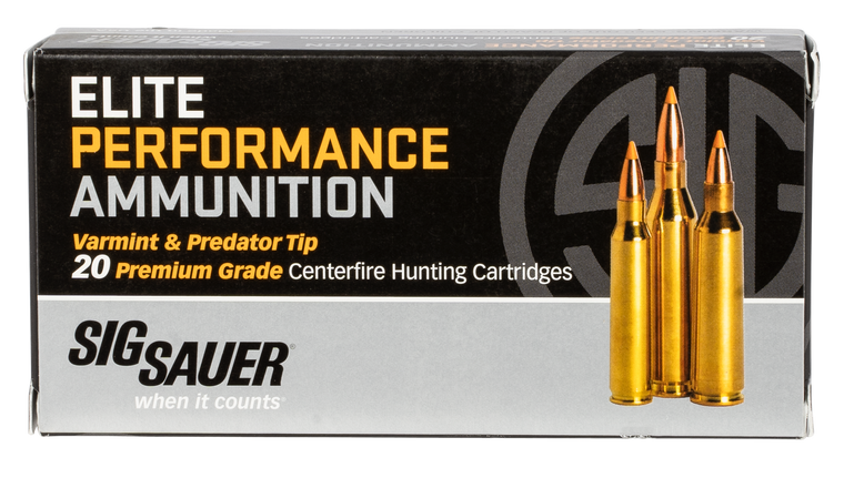 Sig Sauer Elite Performance Varmint and Predator Ammunition 22-250 Remington 40 Grain Polymer Tip 20RD