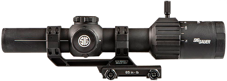 Sig Sauer Electro-Optics SOT61000 Tango-MSR LPVO Black 1-6x 24mm 30mm Tube Illuminated Red MSR BDC6 Reticle Features Throw Lever & ALPHA-MSR Mount