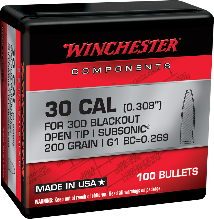 Winchester Ammo Win Wb300b200x 300 Blackout 200 Fb Open Tip 100/10