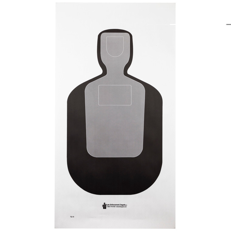 ACTION TARGET INC TQ-19-100 TQ-19 Qualification Target Hanging Paper 24in. x 45in. Silhouette Black/Gray 100 Per Box