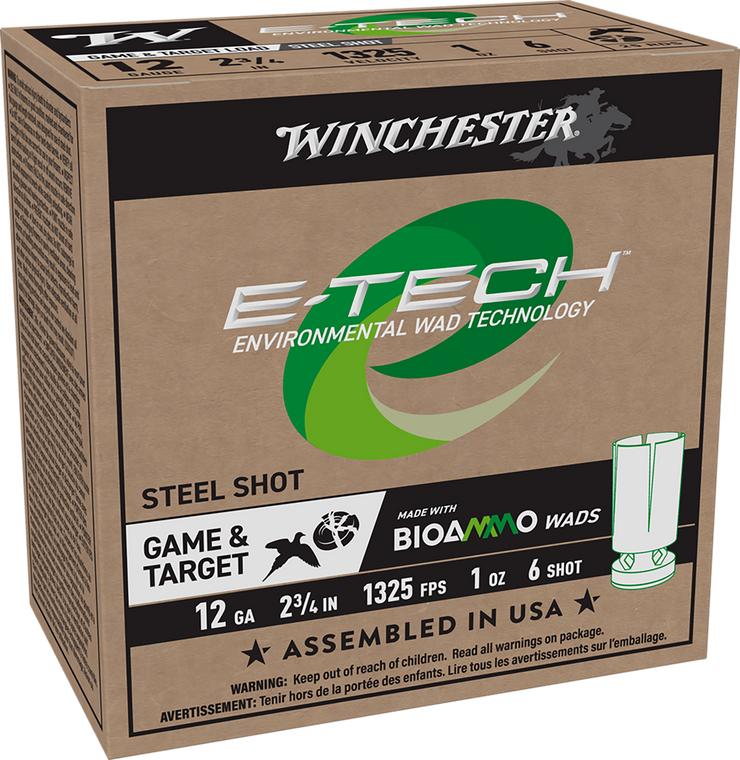 Winchester Ammo E-tech Win Wcl12s6 Biowad 12 2 3/4 Lsz 1oz 6 25/10