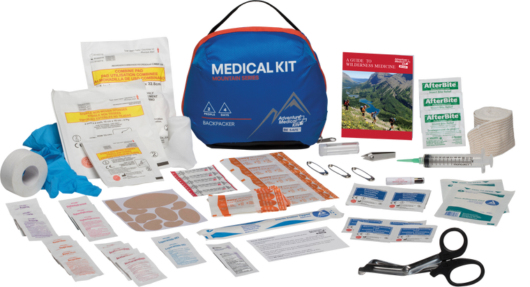 Adventure Medical Kits 01001003 Mountain Backpacker Medical Kit Treats Injuries/Illnesses Water Resistant Blue