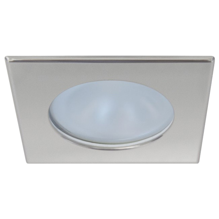 Quick Blake XP Downlight LED -  6W, IP66, Screw Mounted - Square Satin Bezel, Round Warm White Light