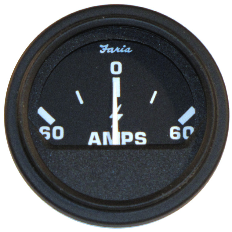 Faria 2" Heavy-Duty Ammeter (60-0-60) - Black