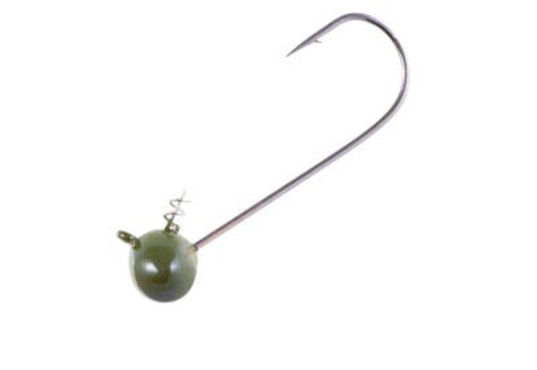 Owner Shakey Football Head 3/4oz Size 5/0 3ct Green Pumpkin