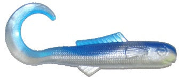 Big Bite Minnow Curl Tail 2.5" 10ct Pearl/Blue Back