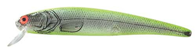 Bomber Long A 3/8 Silver-Chartreuse Back/Belly