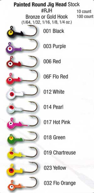 Luckie Strike Round Jig Head Painted 1/32 10ct Hot Pink