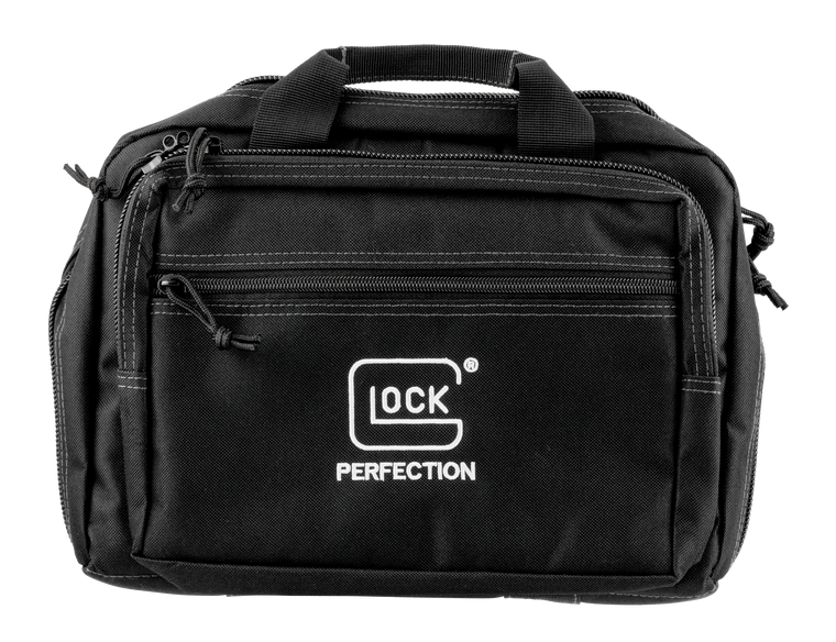 Glock AP60300 Double Pistol CaseDual Padded Compartments, 5 Internal Mag Holders, 3 Zippered Compartments, Carry Handle, Black12.5"x9.5"x4.5"