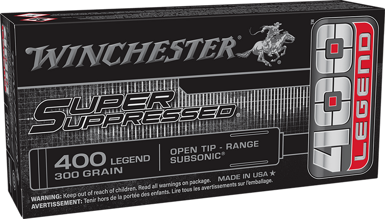 Winchester Ammo Sup400 Super Suppressed 400Legend 300Gr Open Tip 20 Per Box/10 Case