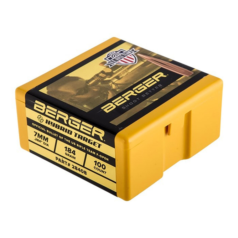 Berger F-Open Hybrid Target Rifle Bullets 7Mm .284" 184 Gr Ht 500/Ct