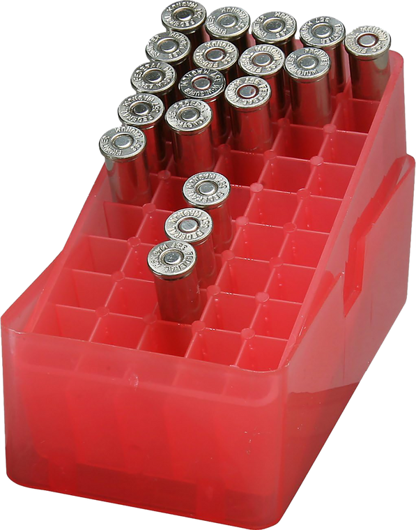 Mtm Case-Gard E503841 Slip-Top Ammo Box E-50 38-357 Clear Red 50Rds