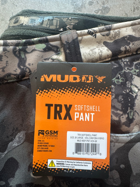 Muddy Trx Softshell Pant Veil Canyon Hybrid 2Xl  DEMO/USED