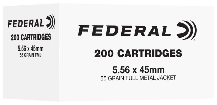 Federal FC556F200 5.56NATO 55gr Full Metal Jacket 200 Per Box/5 Case