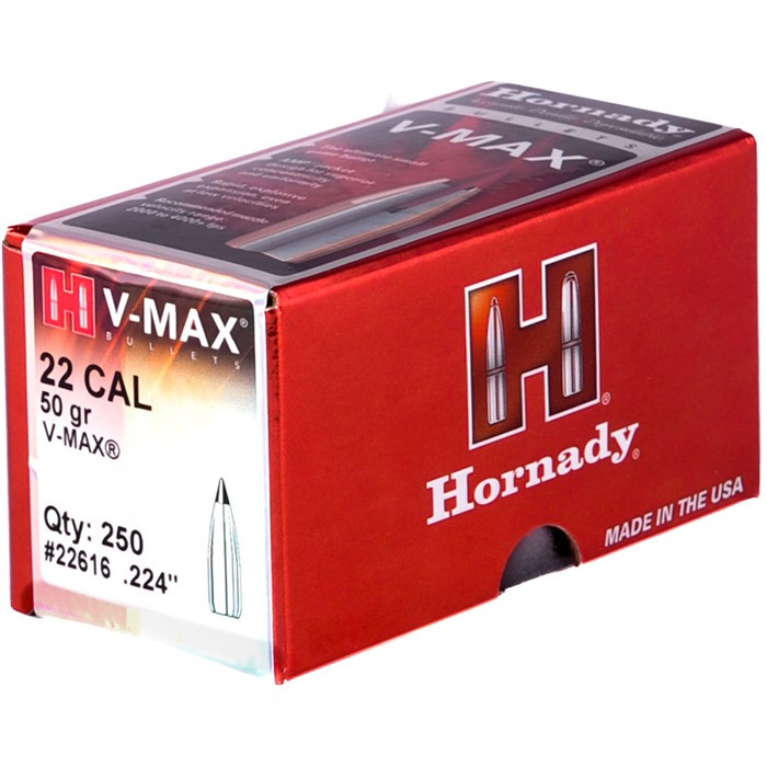 Hornady V-MAX Bullets .22 cal .224" 50 gr V-MAX 250/ct