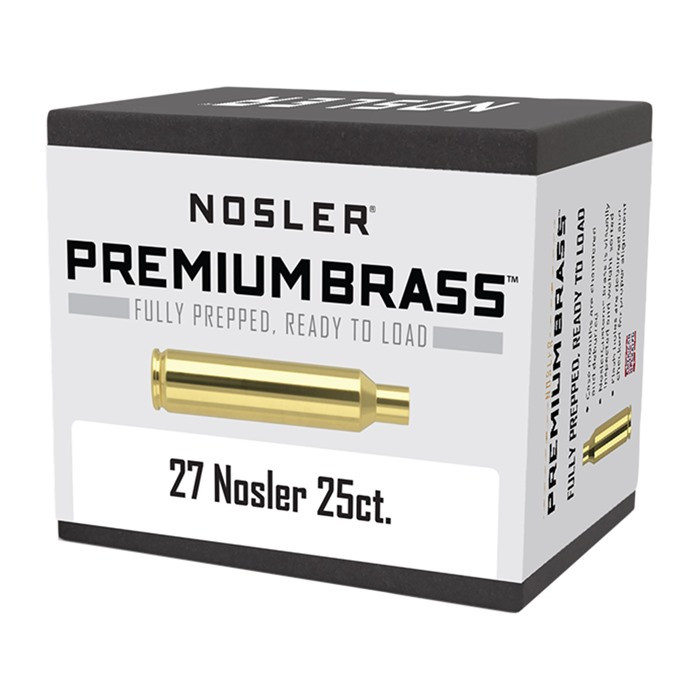 Nosler Unprimed Brass Rifle Cartridge Cases .27 Nosler 25/ct