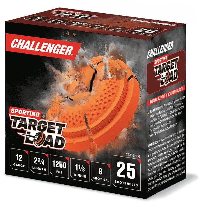Challenger Ammo First Class Trgt Ld 12Ga 2-3/4'' 1-1/8Oz #8 1250Fps 250/Case