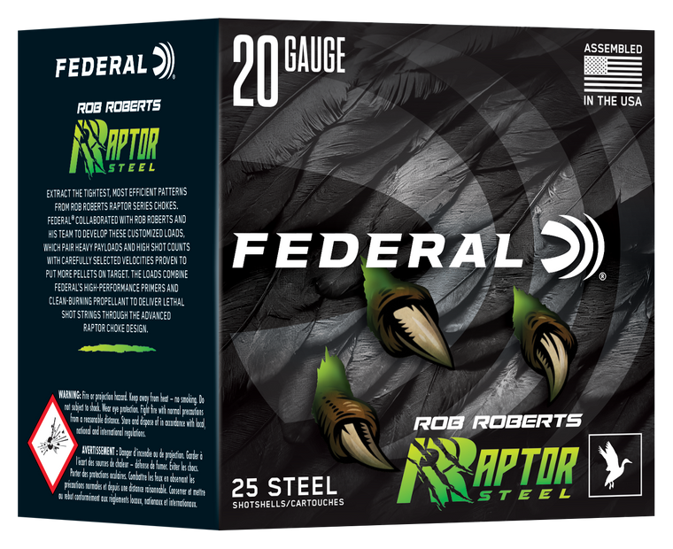 Federal RRS2093 Rob Roberts Raptor 20Gauge 3" 1oz 3Shot 25 Per Box/10 Case