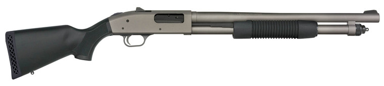 Mossberg 50790 590A1 Pro 12 Gauge 6+1 18.50" Tungsten Gray Cerakote Barrel & Steel Drilled & Tapped Receiver, Black Synthetic Stock