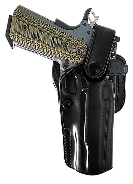Galco APO224RB APO Strongside/Crossdraw OWB Black Steerhide Fits Glock 17 Gen1-5 Belt Holster Right Hand
