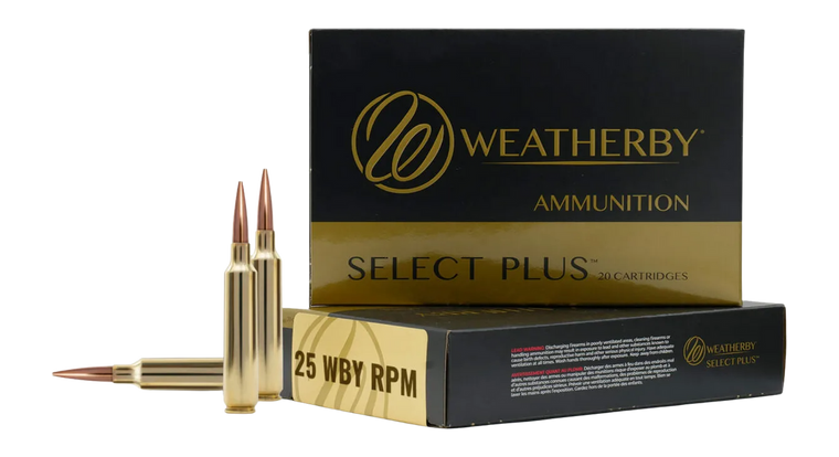 Weatherby Select Plus Barnes LRX Rifle Ammunition 25 Wby RPM 117gr PT 3150 fps 20/ct