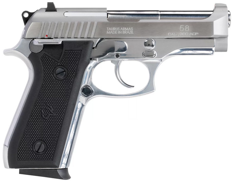 Taurus 1-58149 58 380 ACP 15+1 4" Matte Stainless Steel Barrel, Matte Serrated Stainless Steel Slide, Matte Stainless Aluminum Frame w/Beavertail, Black Polymer Grip